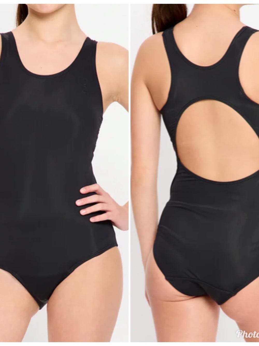 NWT ModiBodi Period Proof Teen Black Racerback One-Piece Swim Suit